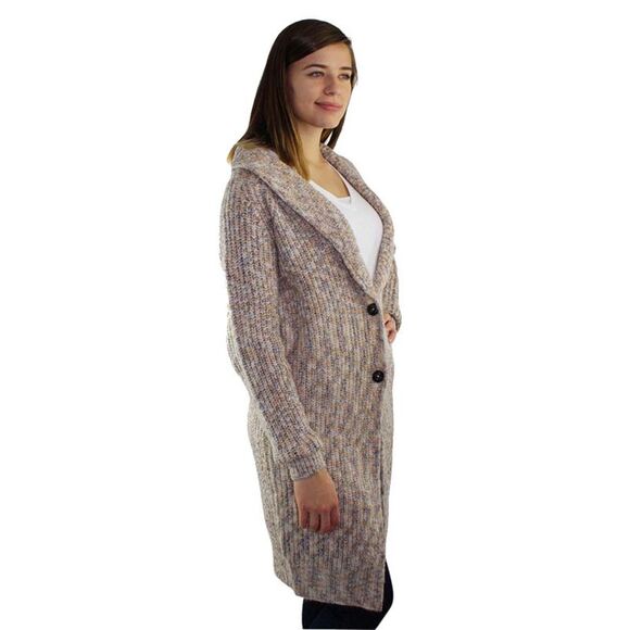 Marled Knit Long Cardigan Sweater Coat - Picture 2 of 8